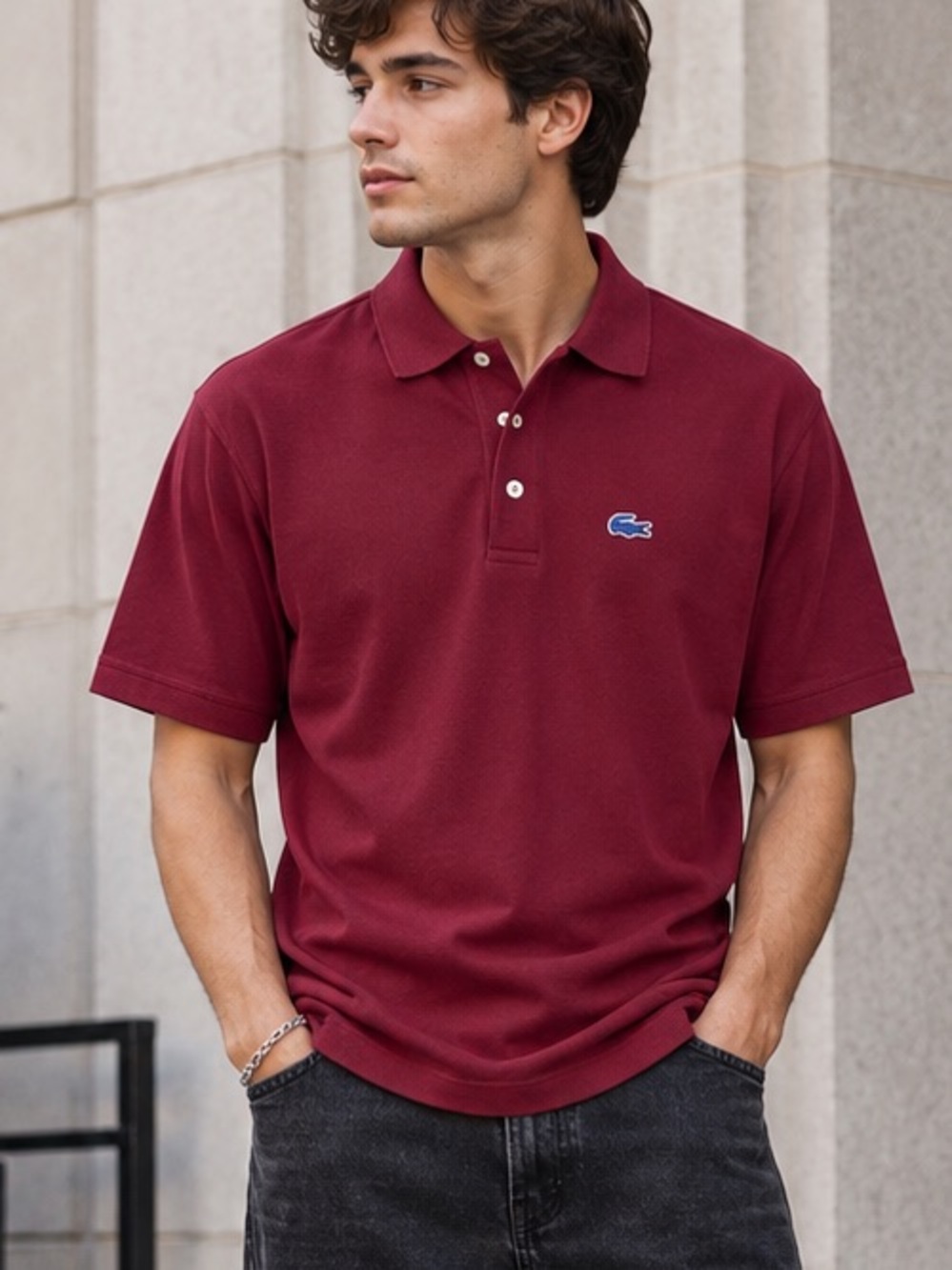 Vintage Izod Lacoste Burgundy Polo Shirt Men’s M/L